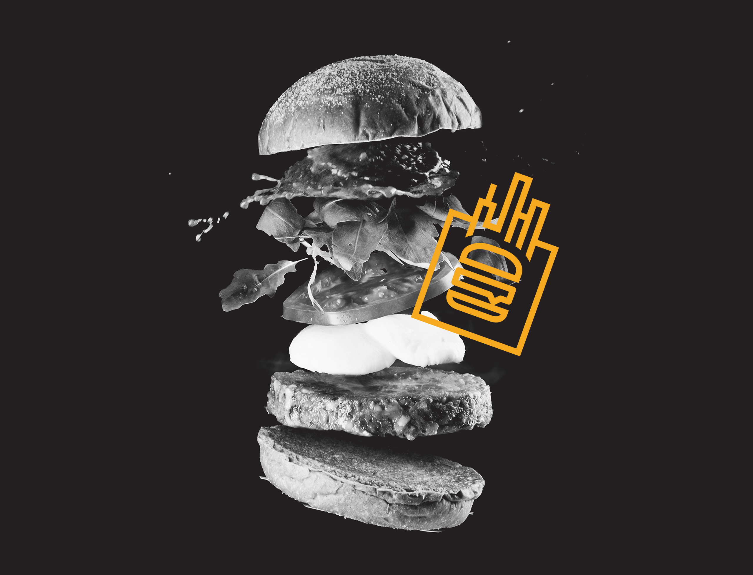 Lanchonete da Cidade branded burger box and identity materials